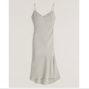 Faux silk slip midi dress NWT